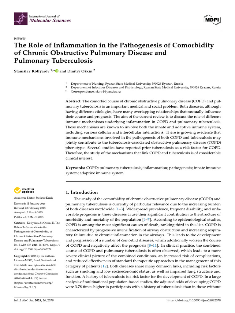 Inflammation's Role in COPD and TB Comorbidity | PDF | Inflammation ...