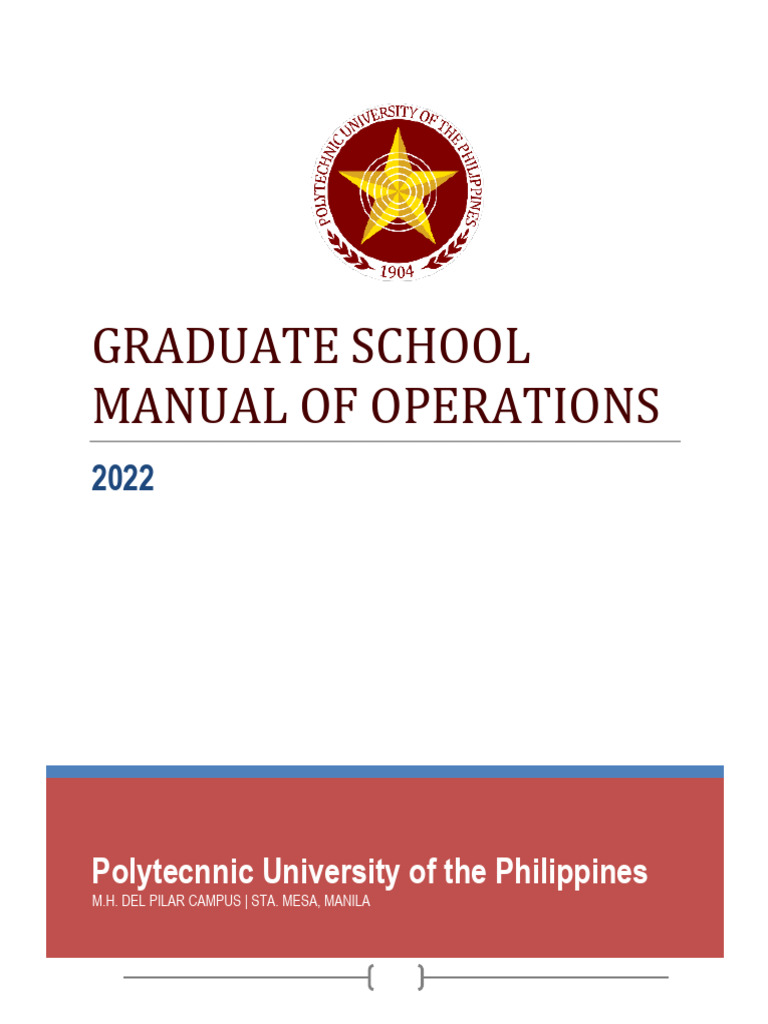 PUP Graduate School Operations Manual 2022 | PDF | Thesis | Curriculum