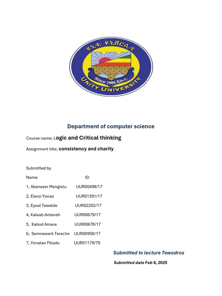 Consistency and Charity in Critical Thinking | PDF | Critical Thinking ...
