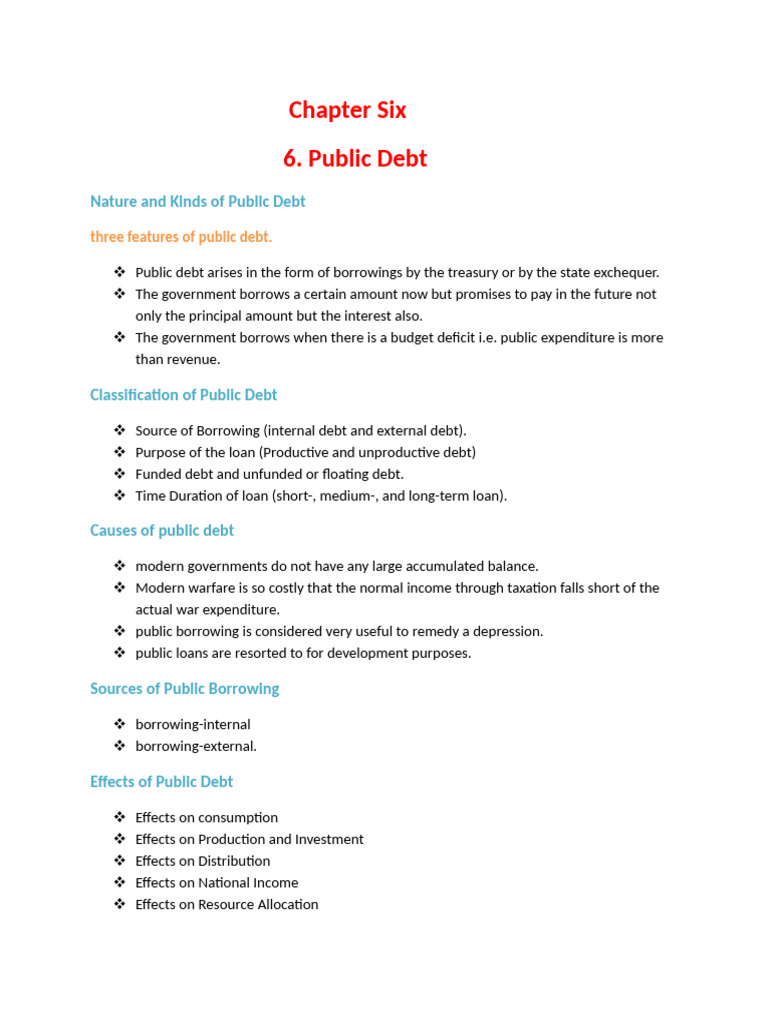 Chapter Six Public | PDF | Government Debt | Debt