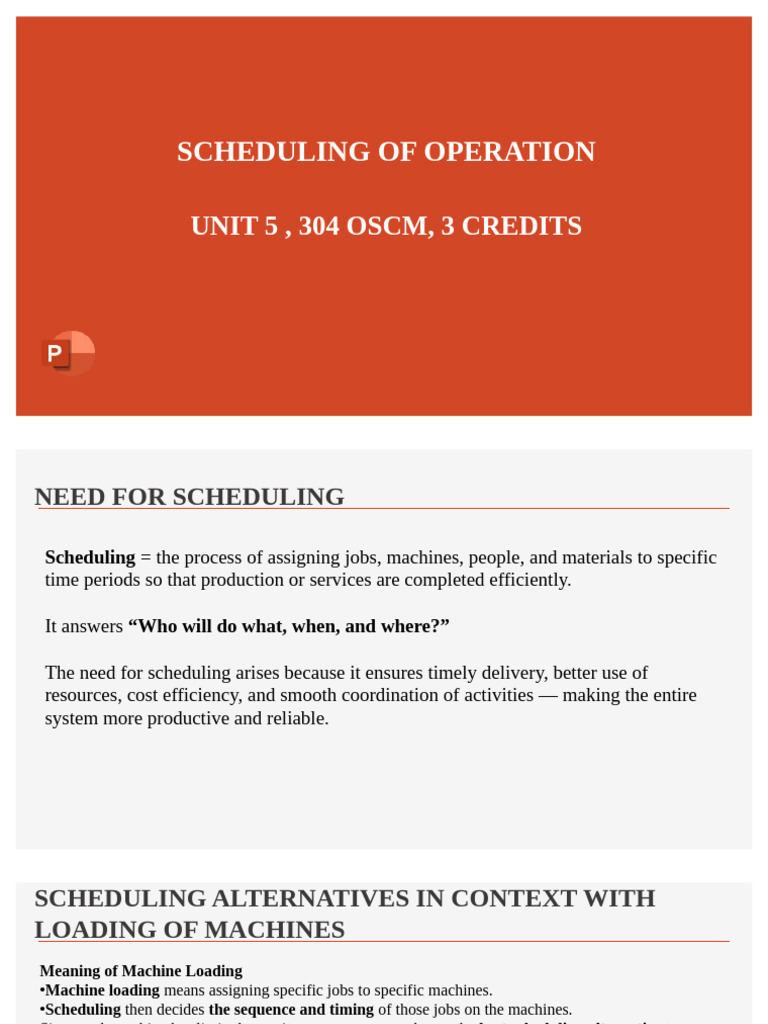 Scheduling Strategies for Production Efficiency | PDF | Inventory ...