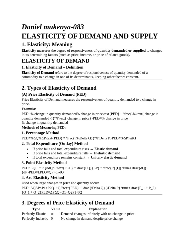 Elasticity of Demand and Supply | PDF | Price Elasticity Of Demand | Demand