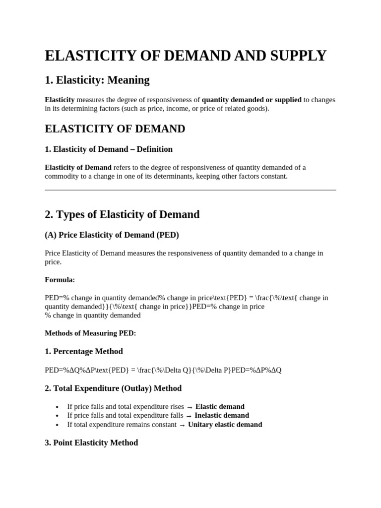 Understanding Demand and Supply Elasticity | PDF | Price Elasticity Of ...