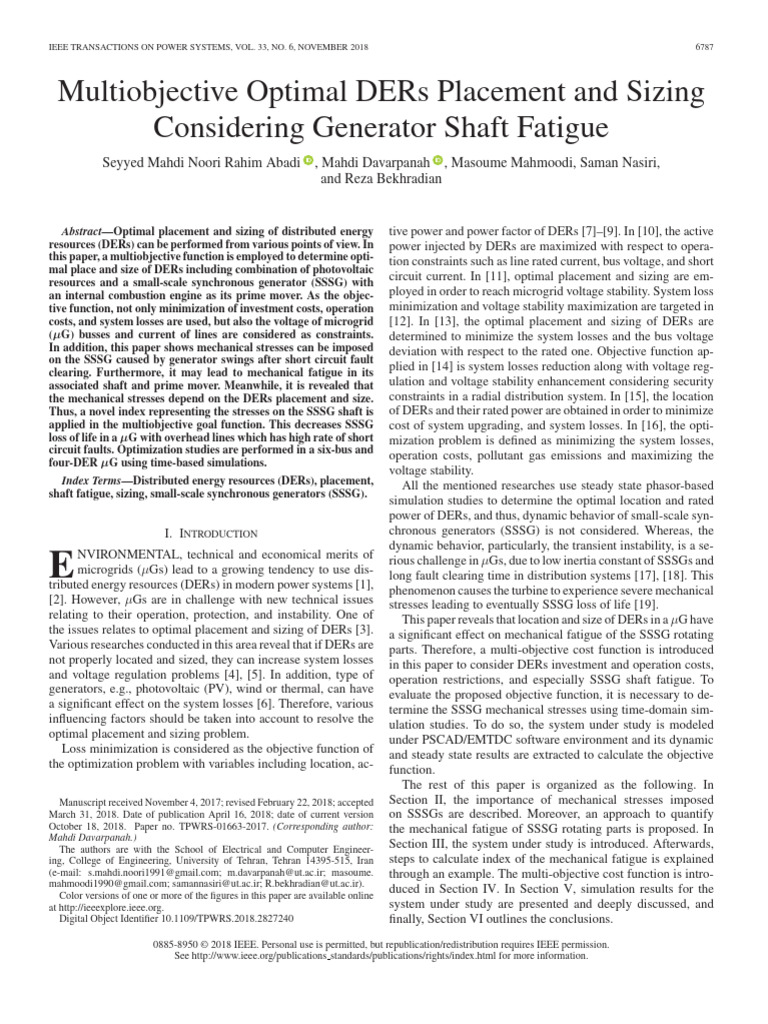 Optimal DER Placement and Sizing Analysis | PDF | Net Present Value ...