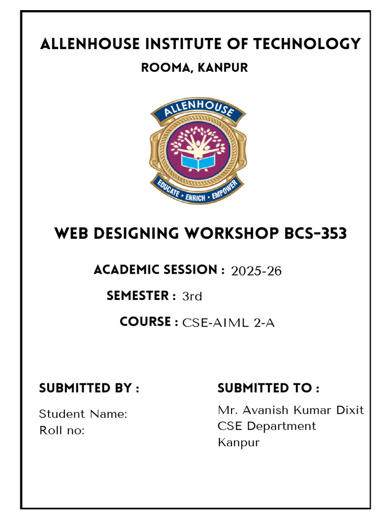 Web Designing Workshop at Allenhouse | PDF