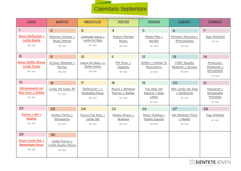 Calendario Septiembre 25 Normal 1 | PDF