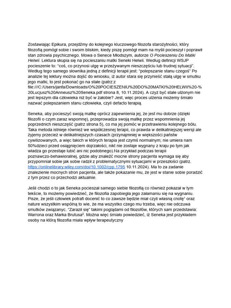 Seneka List Do Matkii Helwii | PDF