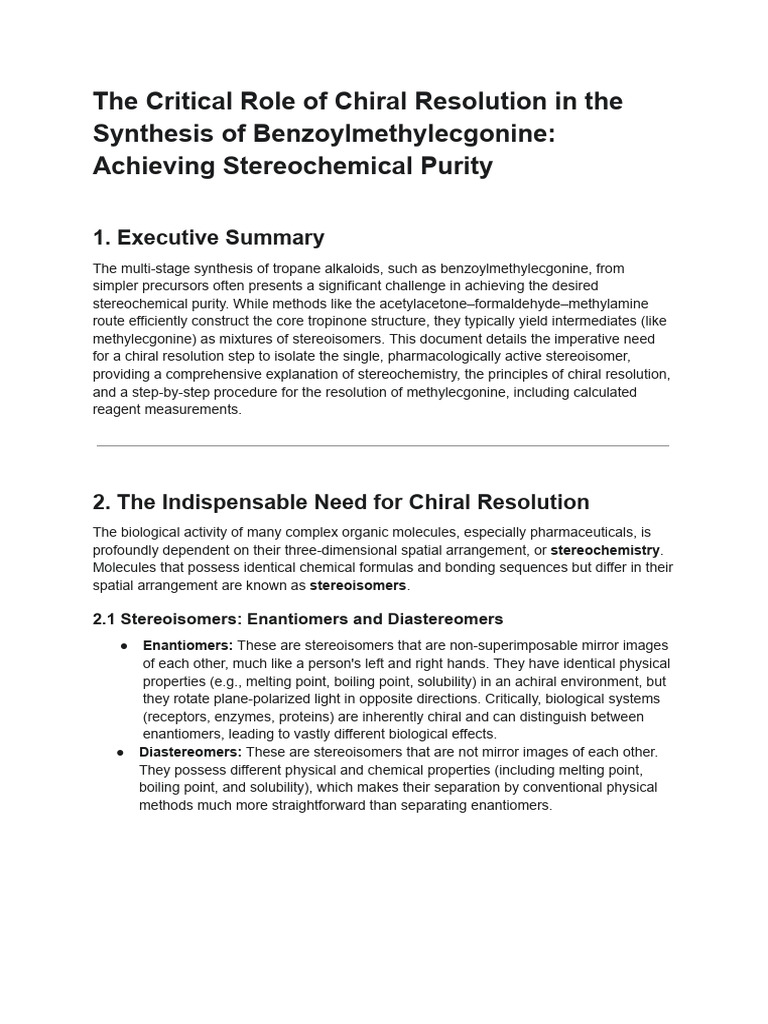 The Critical Role of Chiral Resolution in the Synthesis of ...