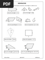 Mensuration Formulas for 2D and 3D | PDF | Area | Triangle