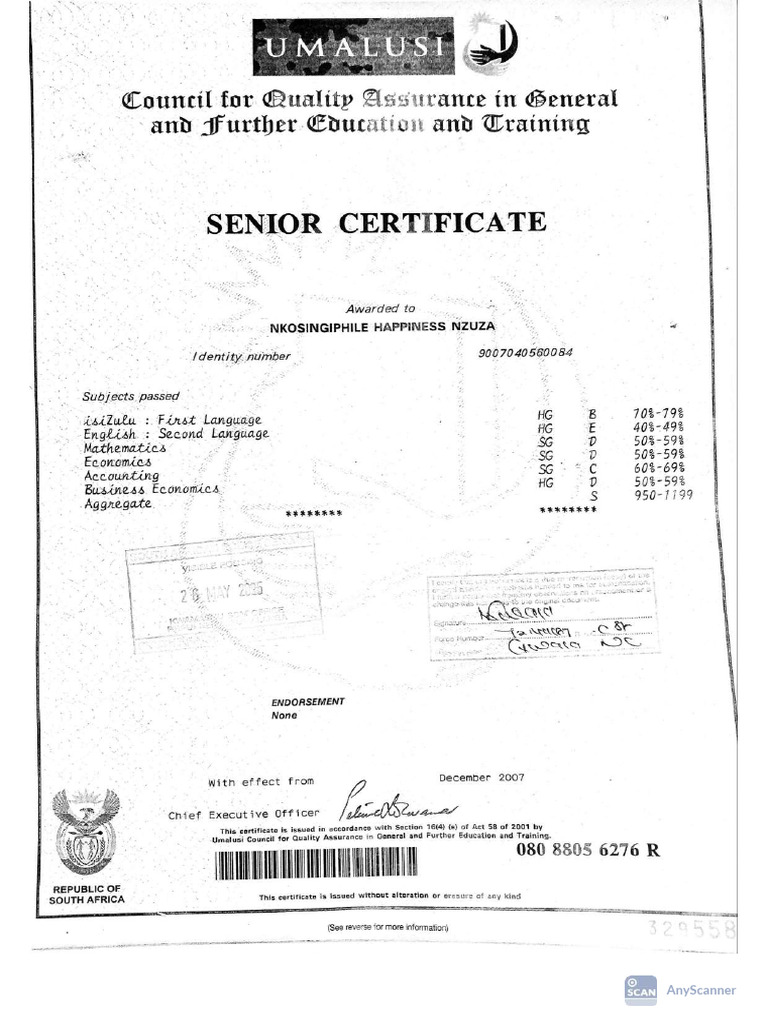 Grade 12 Senior Certificate - Compressed | PDF