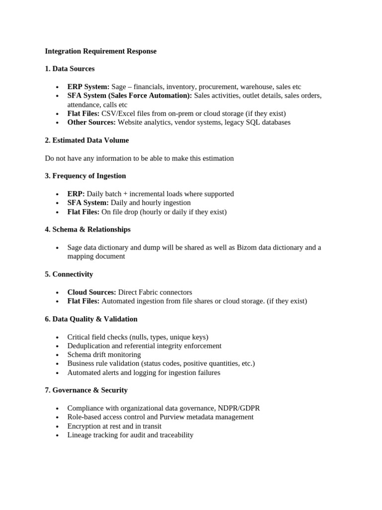 Data Integration Requirements Overview | PDF