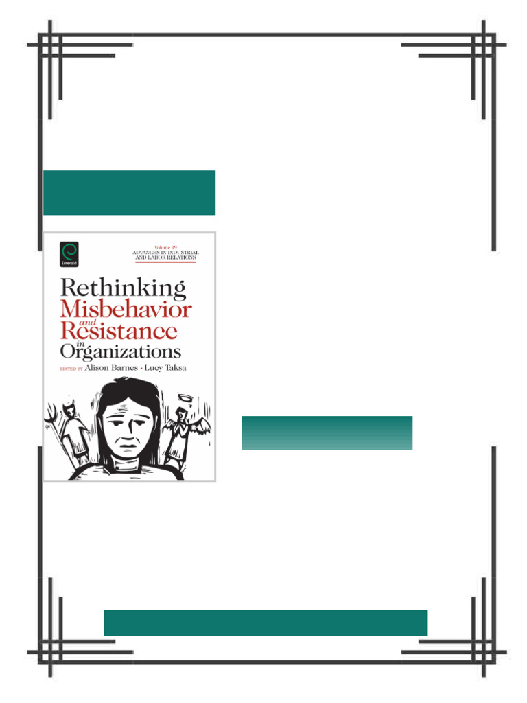 Rethinking Misbehavior and Resistance in Organizations 1st Edition ...