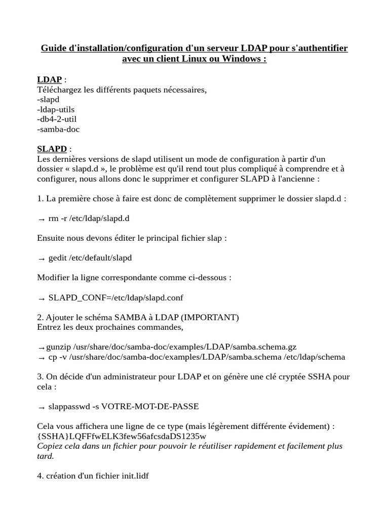 Installation d'un serveur LDAP sur Linux/Windows | PDF | Couche ...