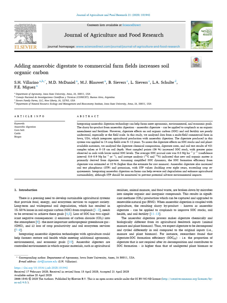 Impact of Digestate on Soil Carbon | PDF | Anaerobic Digestion | Soil