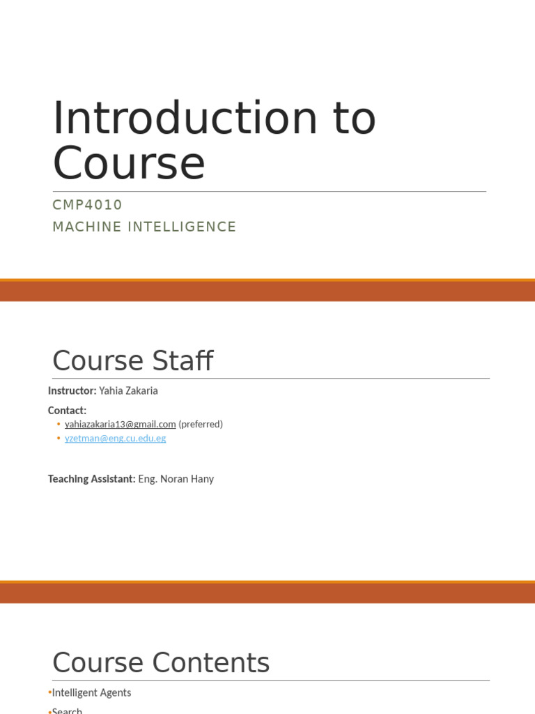 Introduction to Course - CMP4010 | PDF