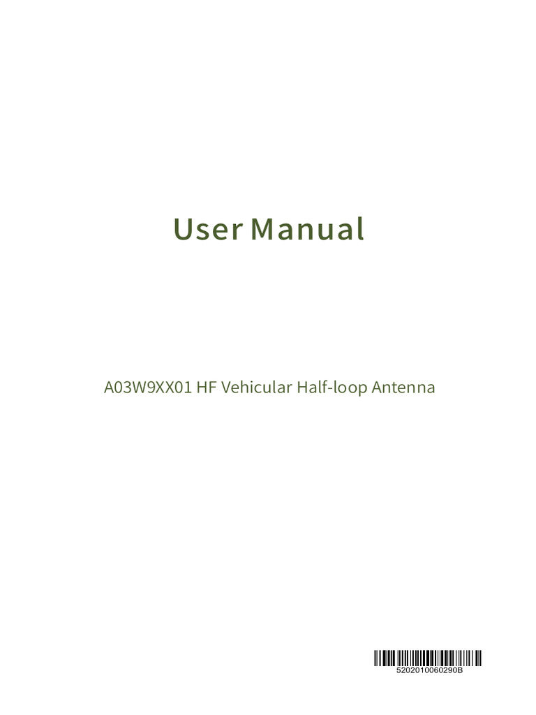 HF Vehicular Half-Loop Antenna Manual | PDF | High Frequency | Antenna ...