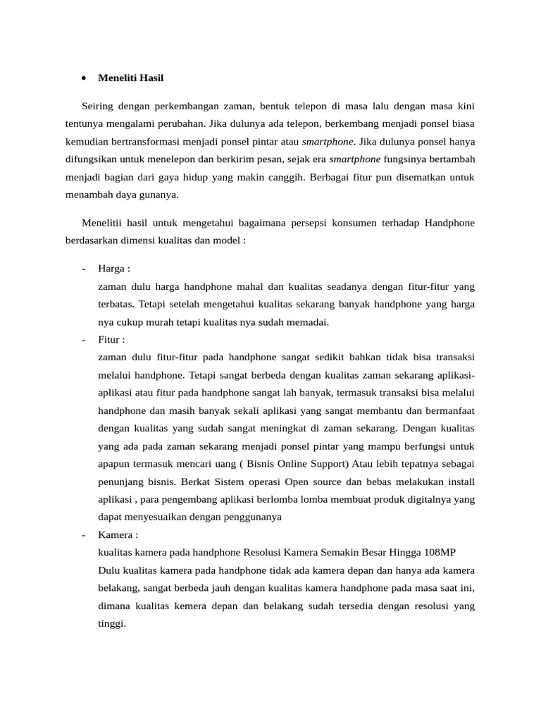 Evolusi Kualitas Handphone Modern | PDF