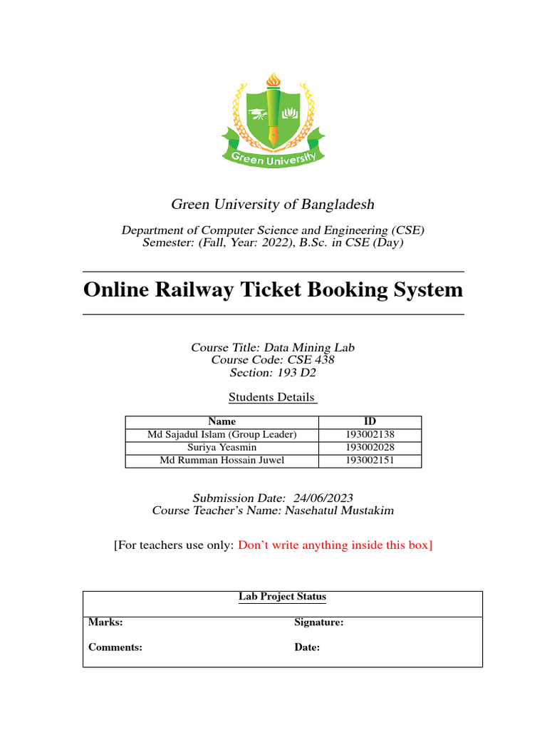Online Railway Ticket Booking System | PDF | Usability | World Wide Web