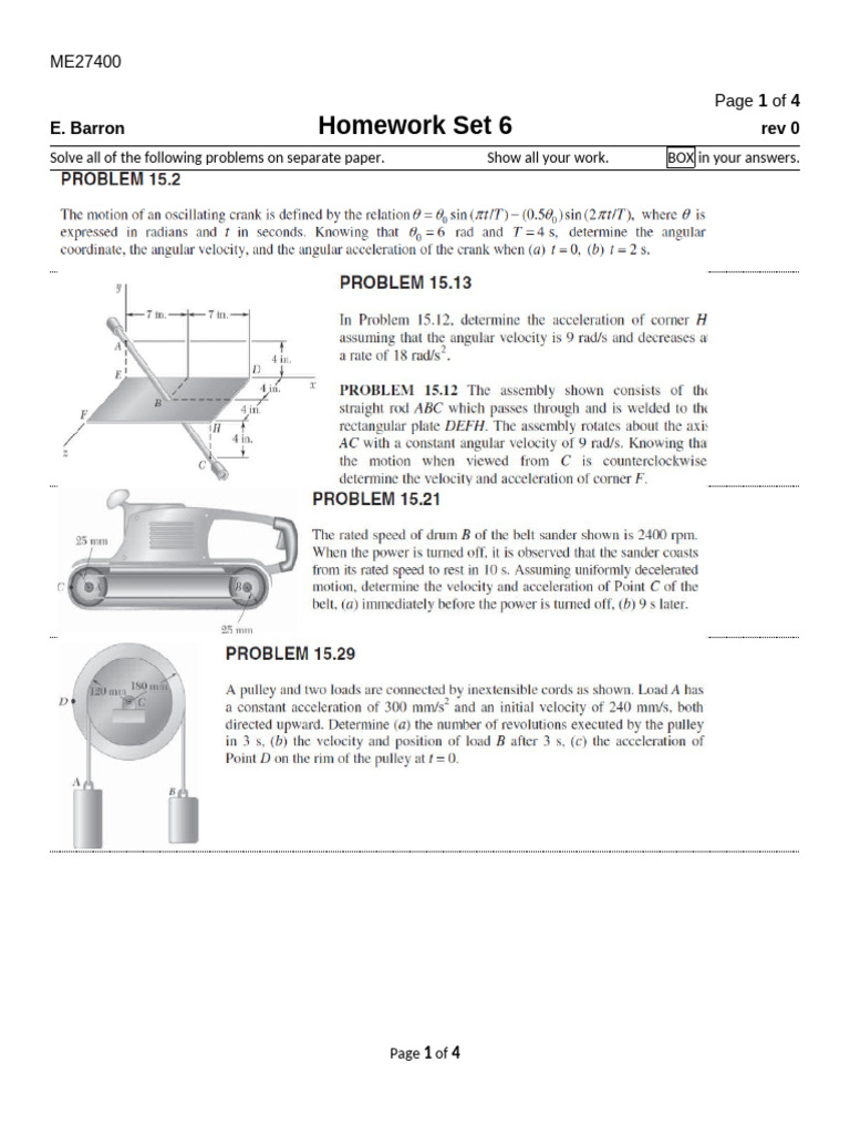ME27400 Homework Set 6 Solutions | PDF