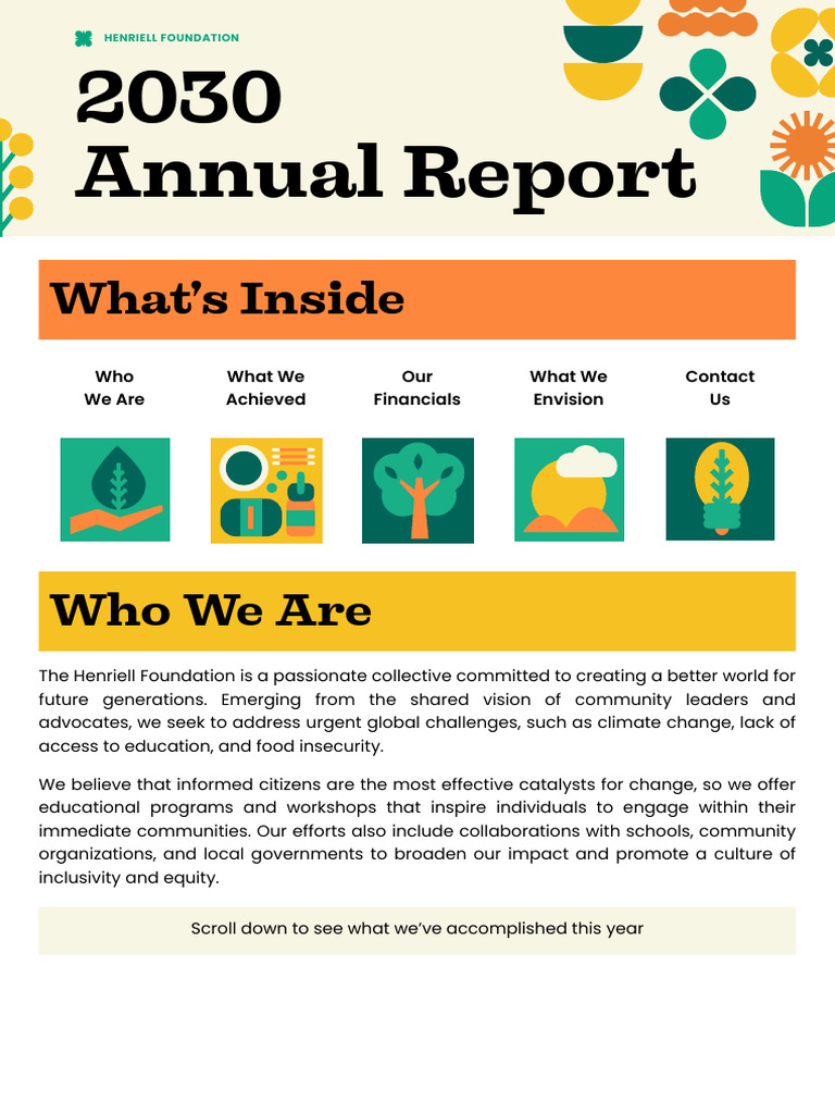 Annual Report Doc in Illustrative Style | PDF