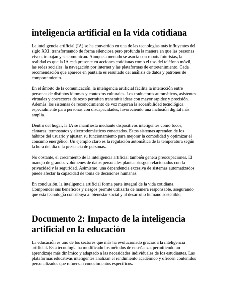 IA en la vida cotidiana y educación | PDF | Inteligencia artificial ...