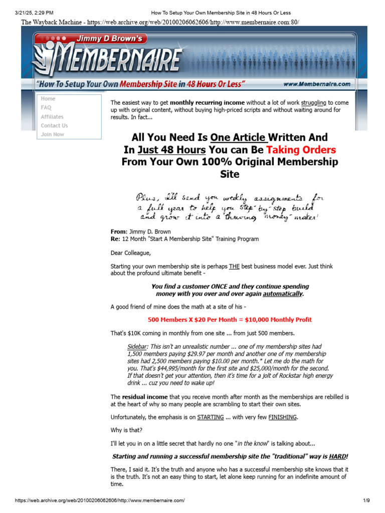How To Setup Your Own Membership Site in 48 Hours or Less | PDF ...