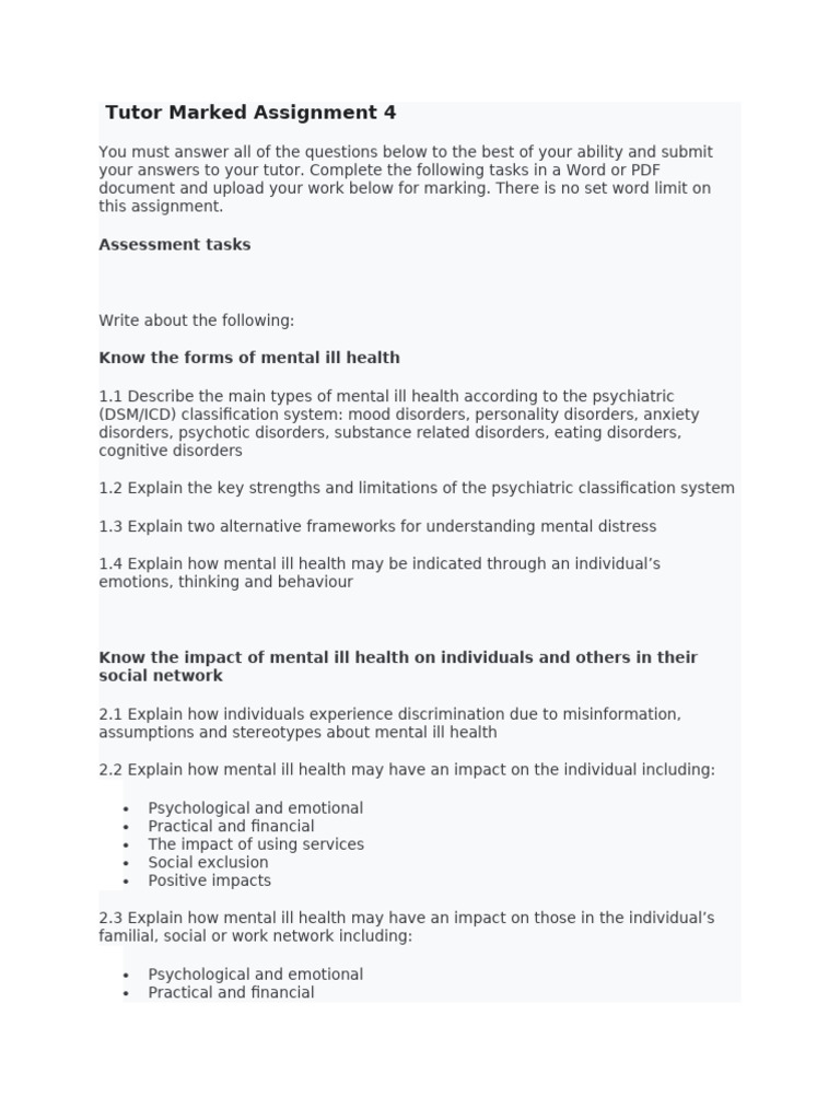 Tutor Marked Assignment 4 | PDF