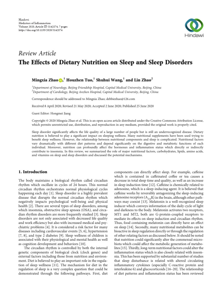 The Effects of Dietary Nutrition on Sleep and Slee (1) | PDF | Fat ...