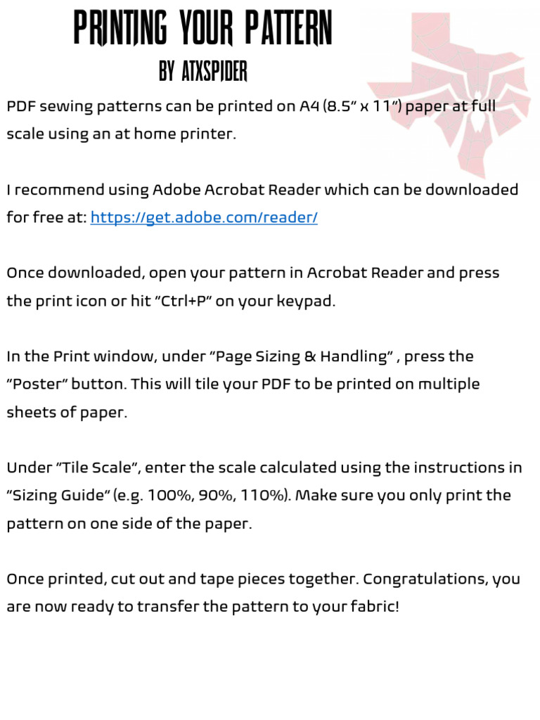 How to Print PDF Sewing Patterns | PDF
