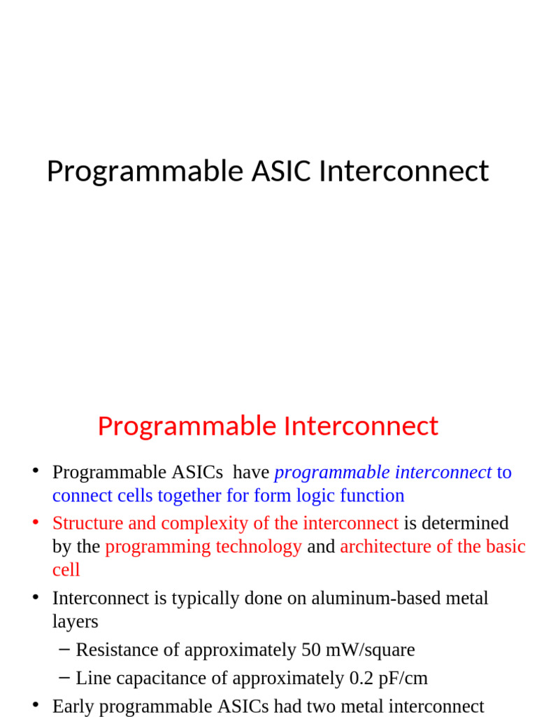 Programmable ASIC Interconnect Overview | PDF | Logic Gate | Hardware ...