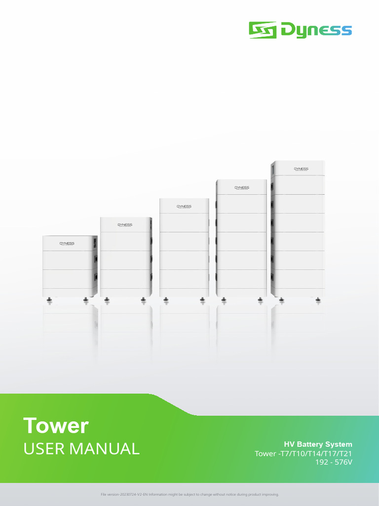 Tower ESS User Manual for HV Battery System | PDF | Power Inverter ...