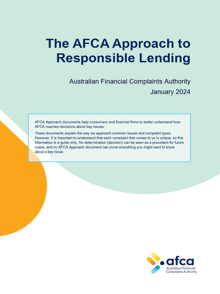AFCA Responsible Lending Guidelines | PDF | Loans | Credit