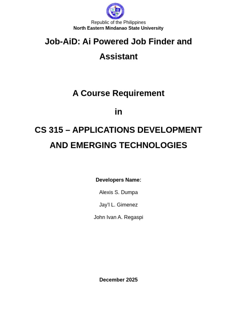 JobAiD System Document | PDF | Databases | Web Application