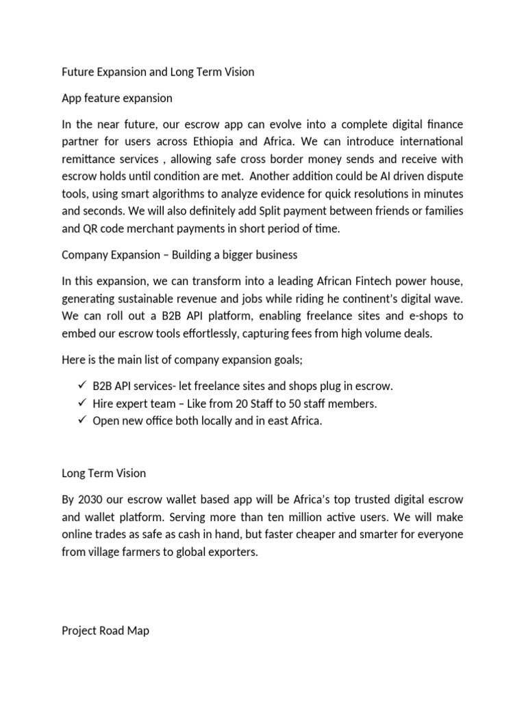 Future Expansion of Escrow App in Africa | PDF | Financial Technology ...