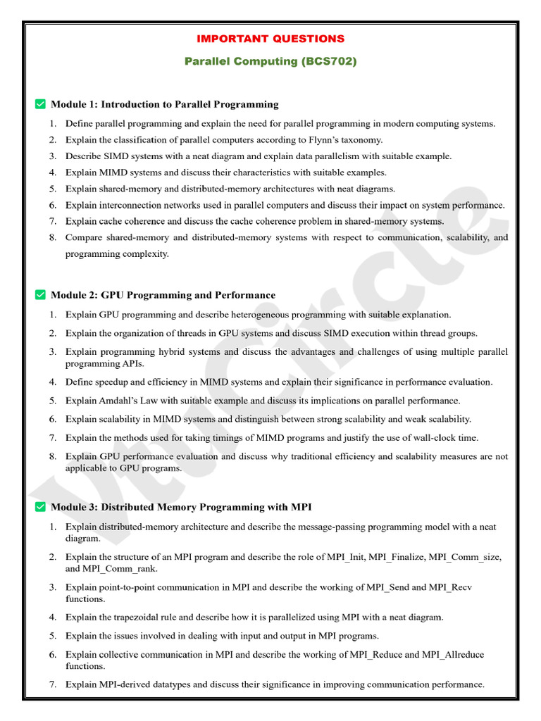 BCS702 Important Question | PDF