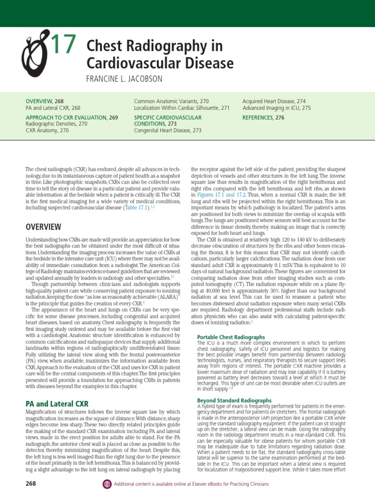 Chest Radiography in Cardiovascular Care | PDF | Heart | Aorta