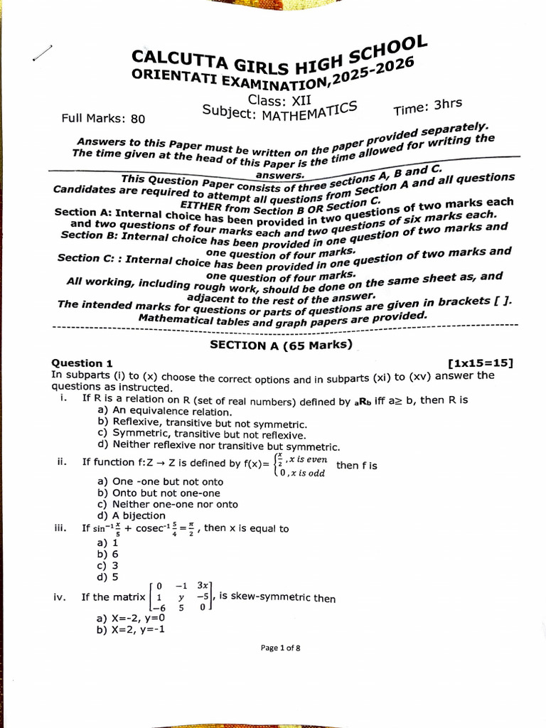 12 Maths | PDF