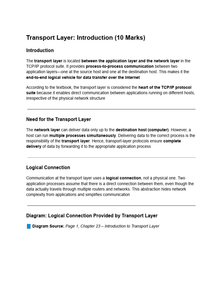 Overview of Transport Layer Protocols | PDF | Transmission Control ...