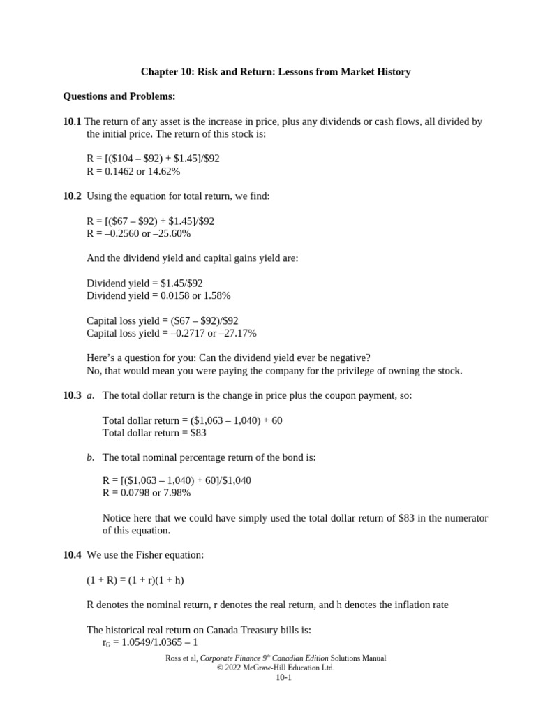 Risk and Return Analysis in Finance | PDF | Yield (Finance) | Variance