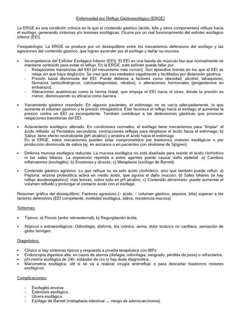 Causas y Tratamiento de la ERGE | PDF | La enfermedad por reflujo ...