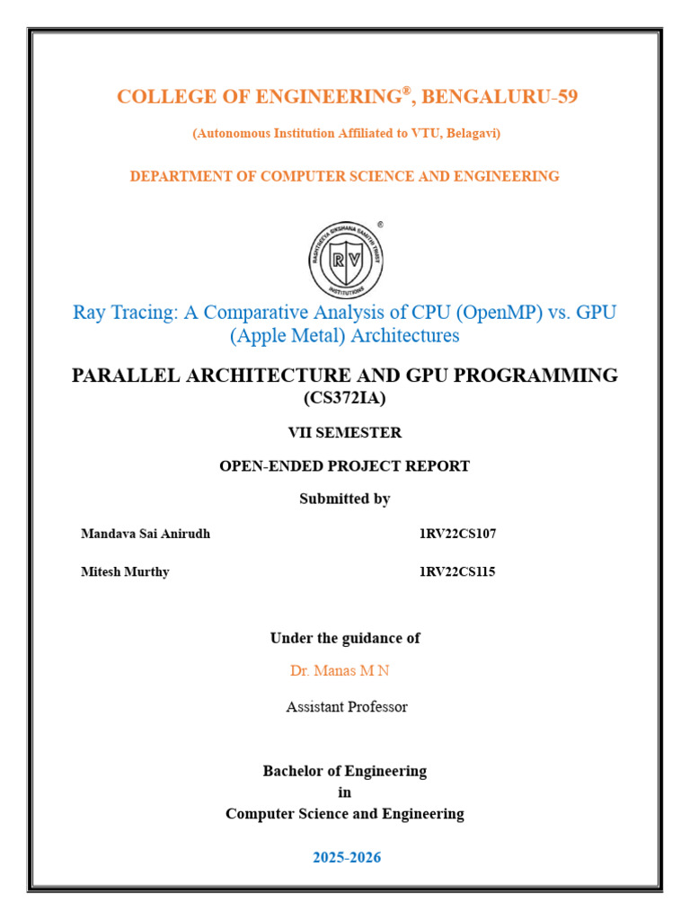 CPU vs. GPU Ray Tracing Analysis | PDF | Rendering (Computer Graphics ...