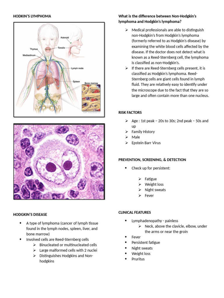 Hodgkin's vs Non-Hodgkin's Lymphoma Guide | PDF | Lymphoma | Chemotherapy