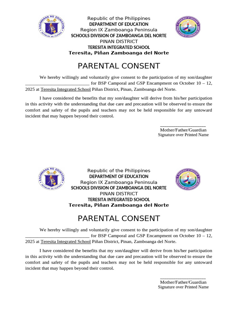 Parental Consent for BSP/GSP Camp 2025 | PDF | Kata | Karate