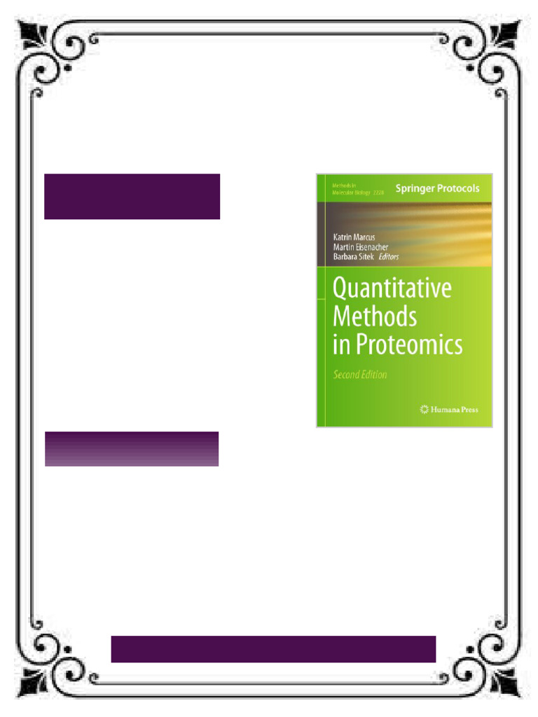 Quantitative Methods in Proteomics 2nd Edition Katrin Marcu Martin ...