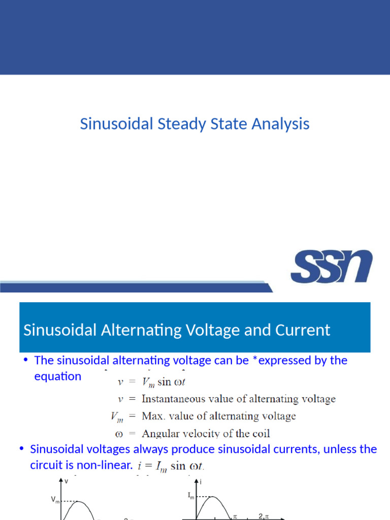 Sinusoidal Steady State Analysis Guide | PDF | Inductance | Inductor