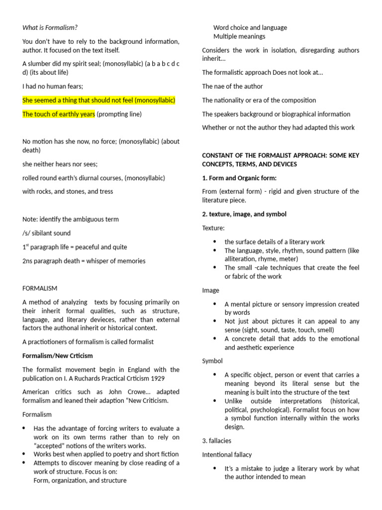 What is Formalism | PDF | Literary Theory