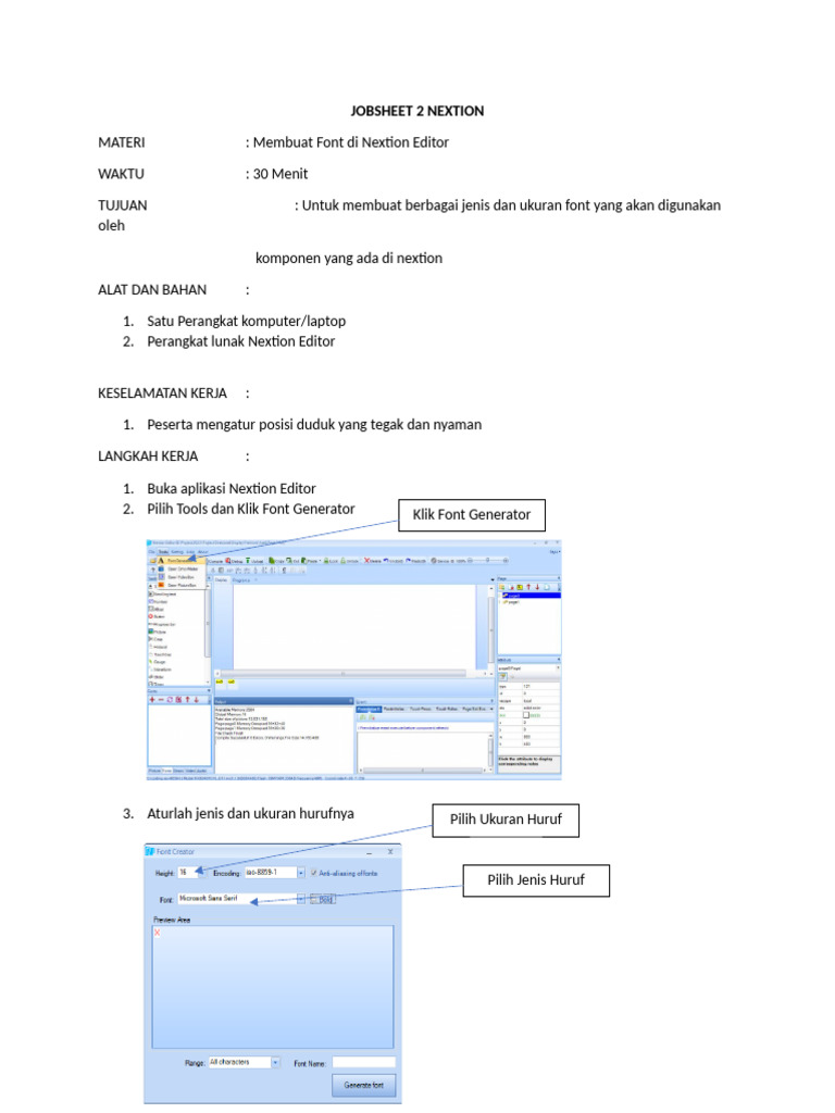 Membuat Font di Nextion Editor | PDF