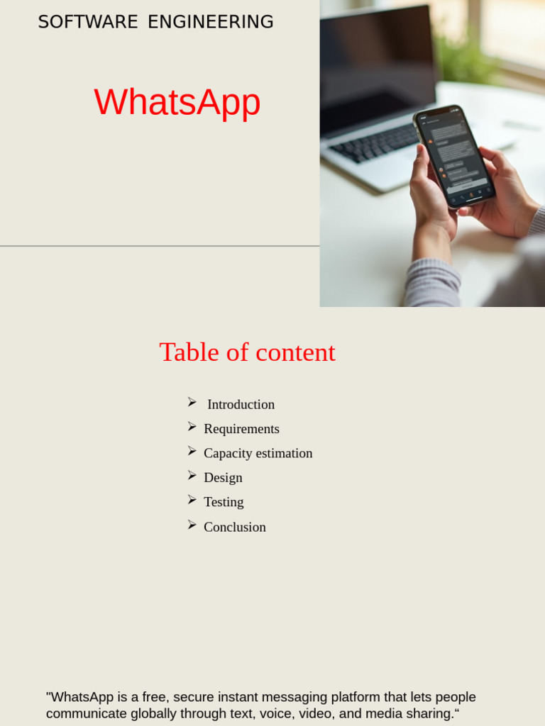 WhatsApp Architecture and Requirements Overview | PDF | Byte | Usability