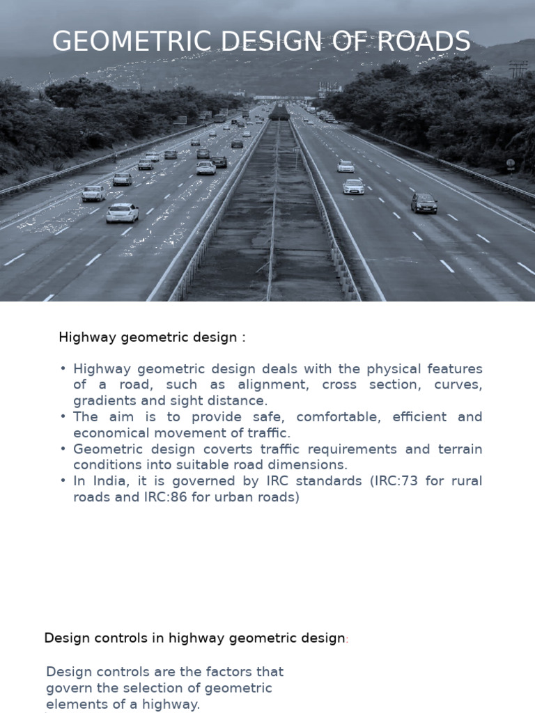 Highway Geometric Design Principles | PDF | Traffic | Road