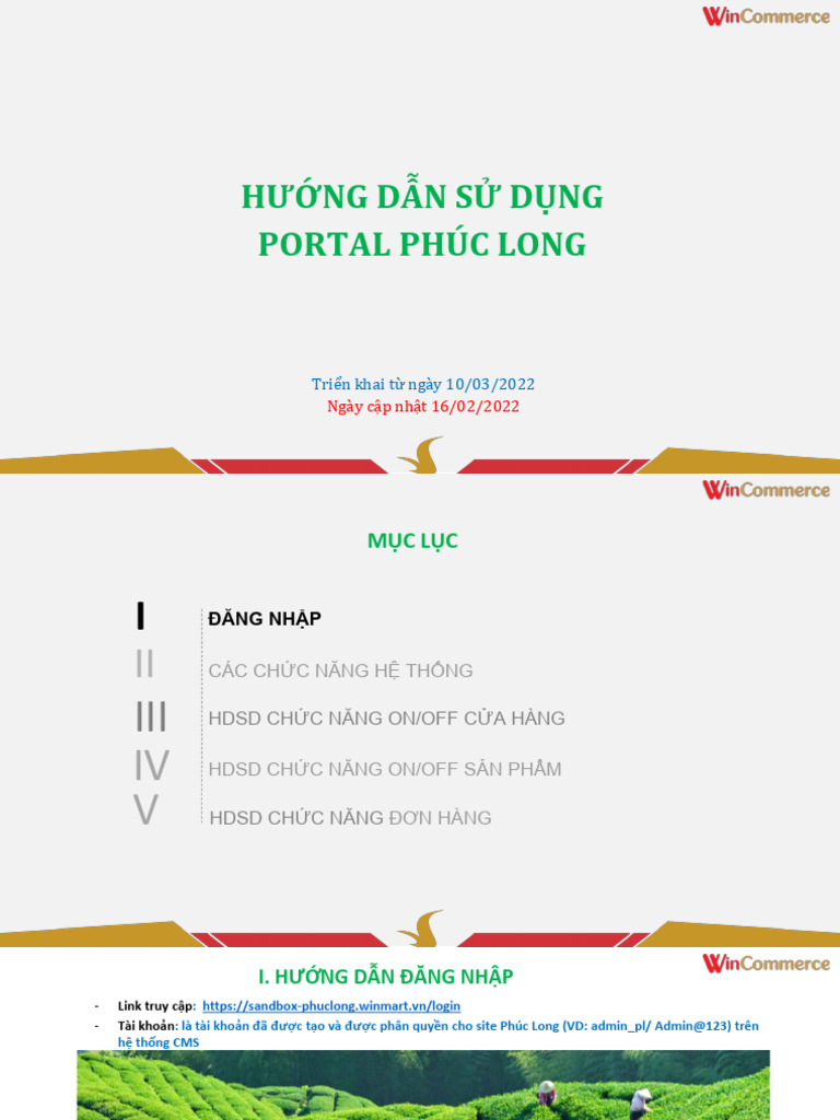 HDSD Portal - Phúc Long | PDF